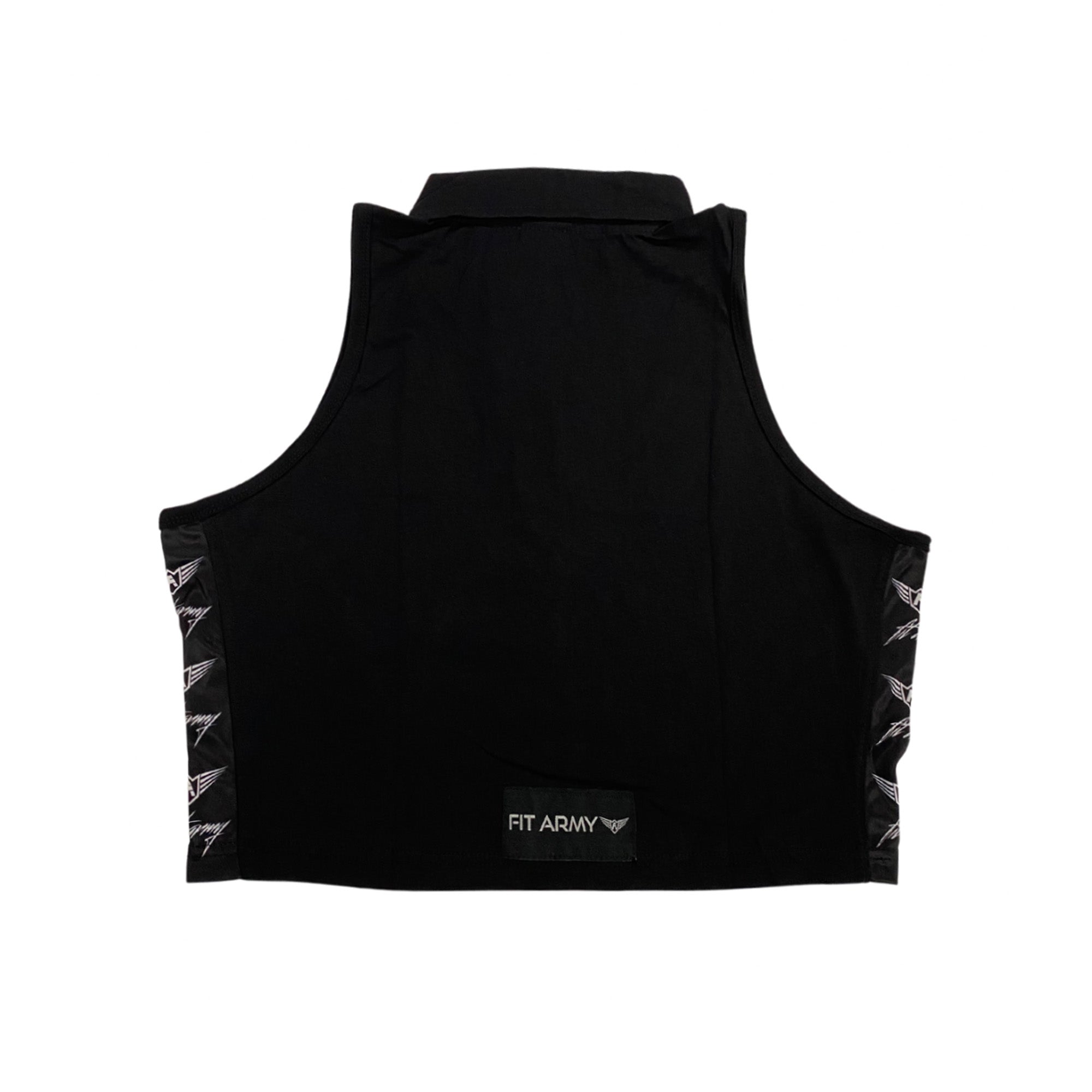 Diva collar zipper crop top - Canada Fighting Vetements