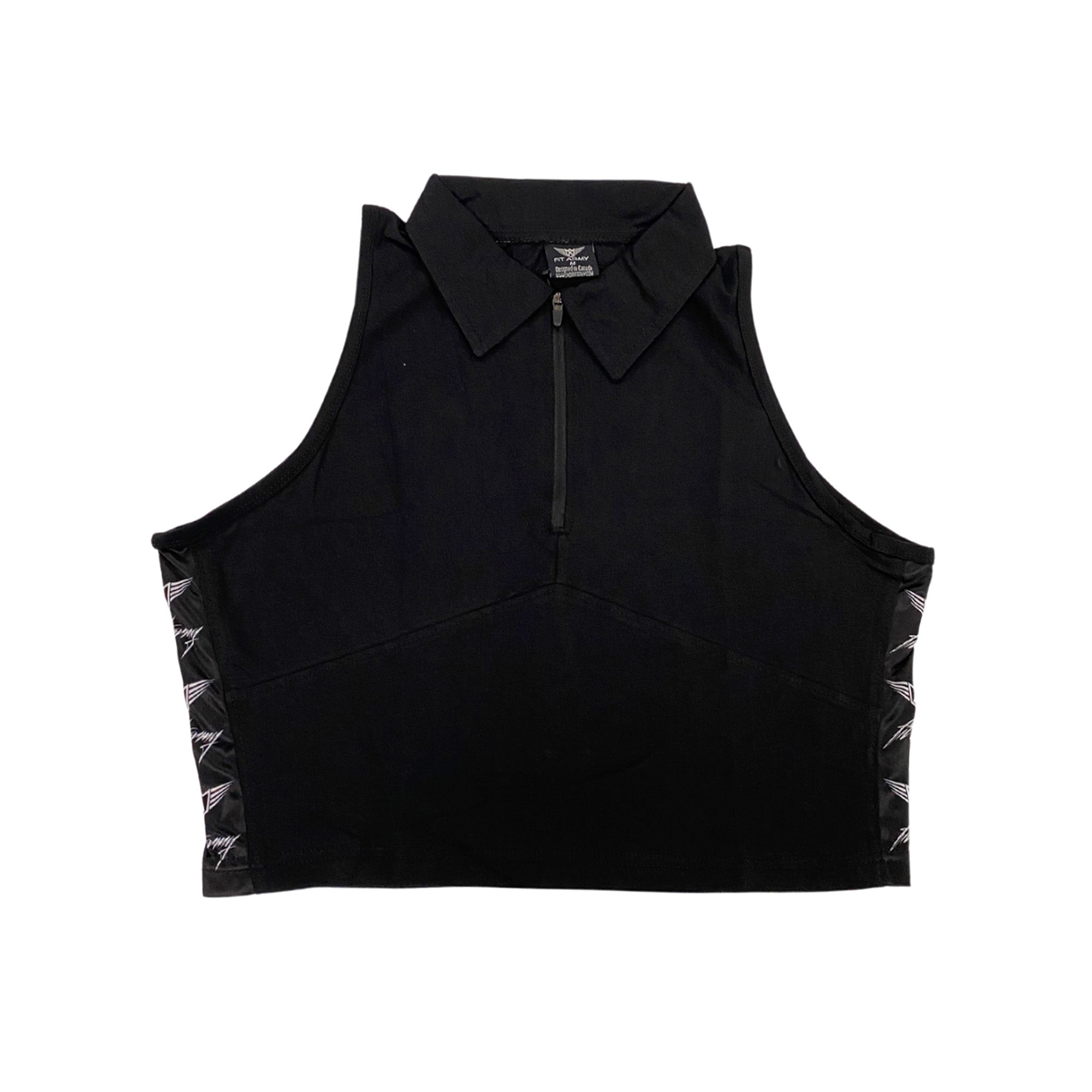 Diva collar zipper crop top - Canada Fighting Vetements