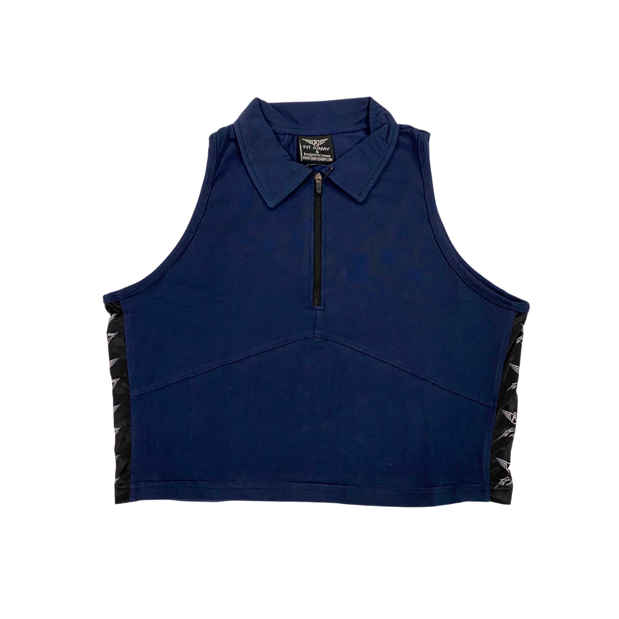 Diva collar zipper crop top - Canada Fighting Vetements