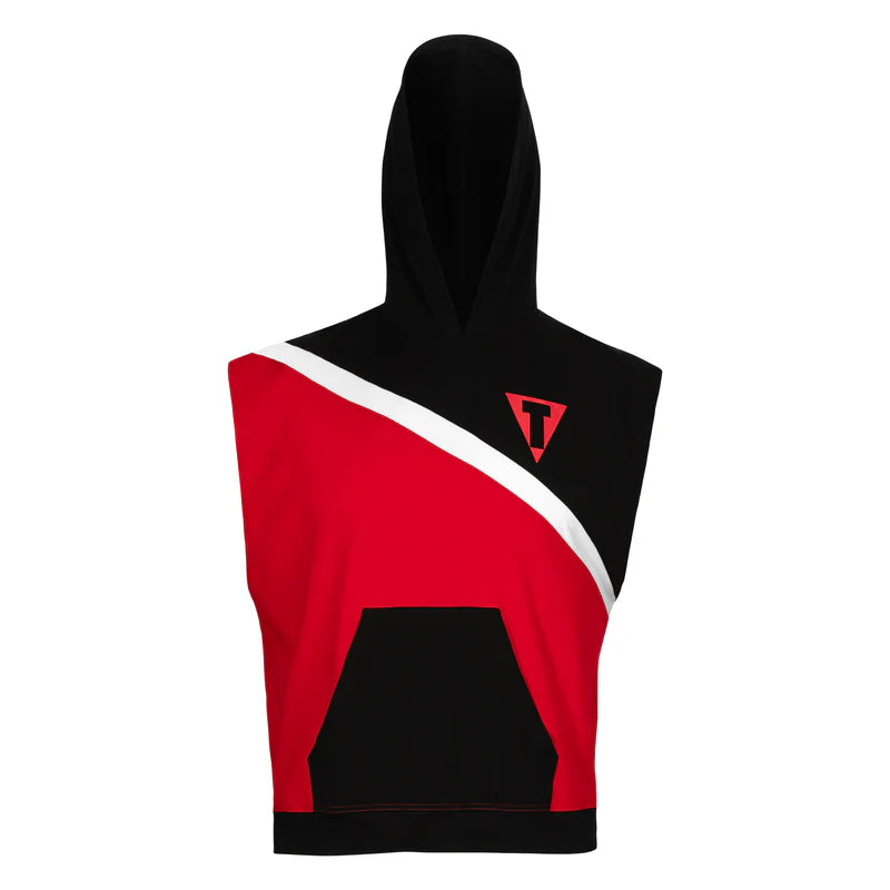 TITLE Boxing Split Combat Sleeveless Hoodie - Black/Grey