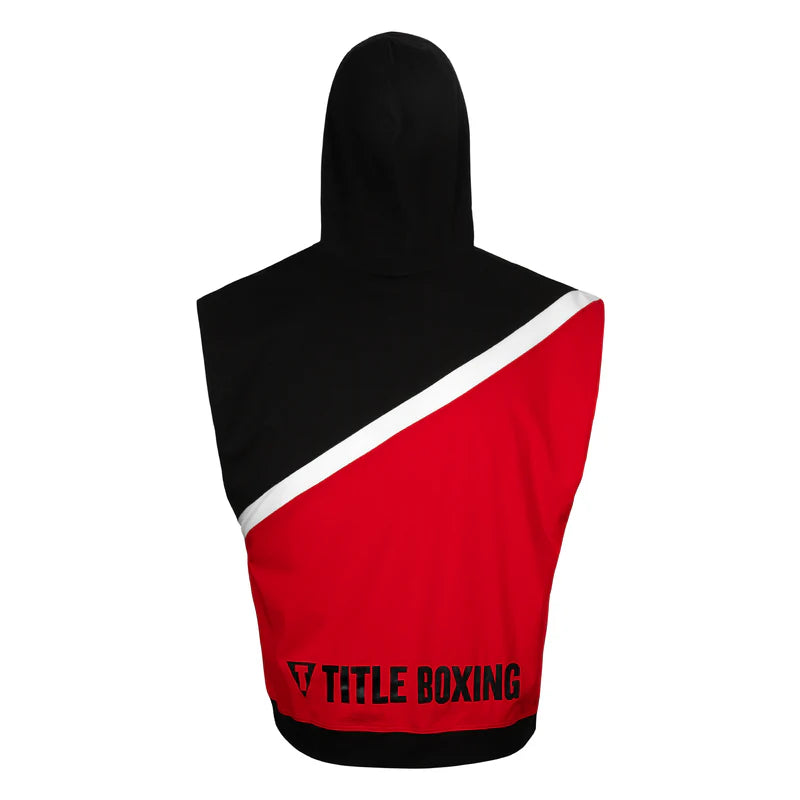 TITLE Boxing Split Combat Sleeveless Hoodie - Black/Grey